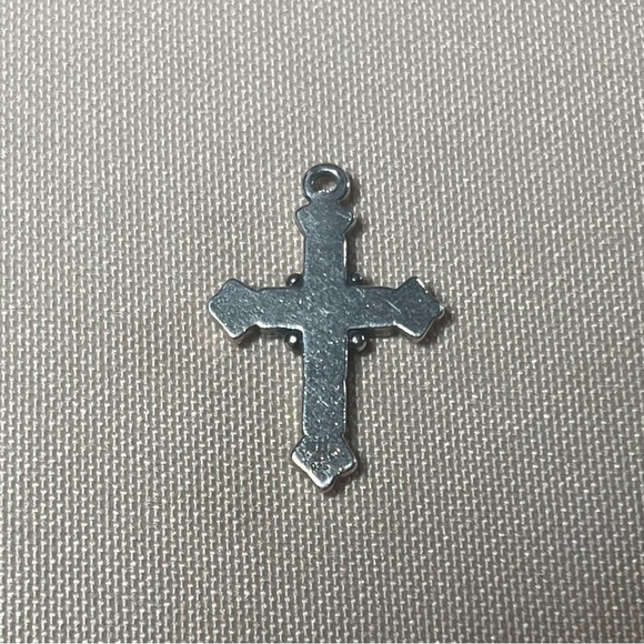 James Avery Retired Green Stone Mosaic Tile Enamel 925 Sterling Silver Cross - Picture 10 of 12